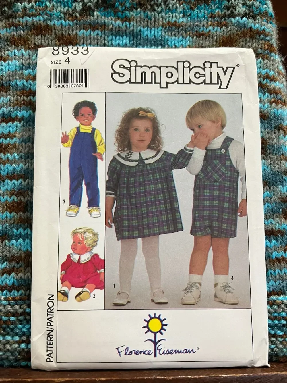 Simplicity Sewing pattern 8933 toddler overall romper dress size 4